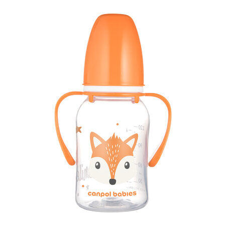 Canpol Babies Biberon cu gat ingust cu manere 120ml Pp Cute Animals 11/823_ora