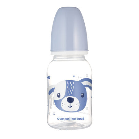 Canpol Babies Biberon Cu Gat Ingust 120ml Pp Cute Animals 11/851_blu
