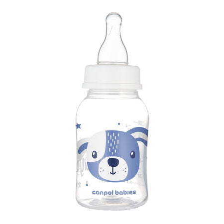 Canpol Babies Biberon Cu Gat Ingust 120ml Pp Cute Animals 11/851_blu