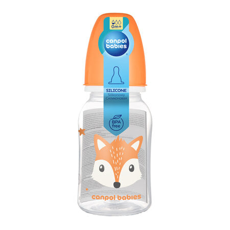 Canpol Babies Biberon Cu Gat Ingust 120ml Pp Cute Animals 11/851_ora