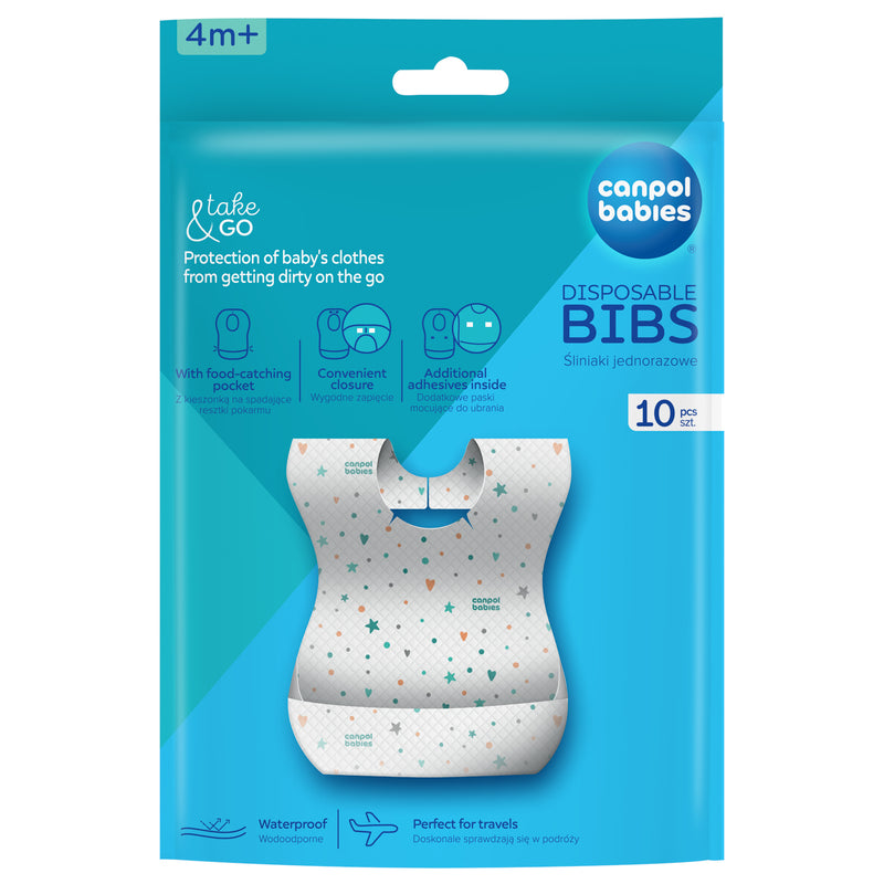 Bavete Impermeabile de Unică Folosință cu Buzunar, 10 buc, 1/800, Canpol babies