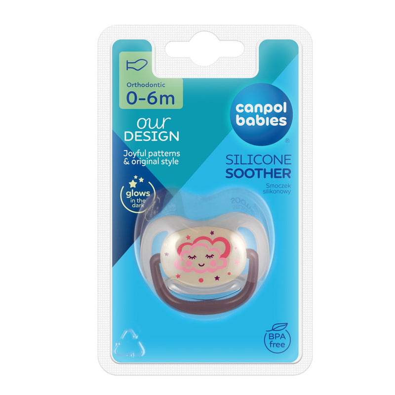 Canpol Babies Suzeta Orthodontica Din Silicon 0-6M 1Buc Night Dreams 22/500new