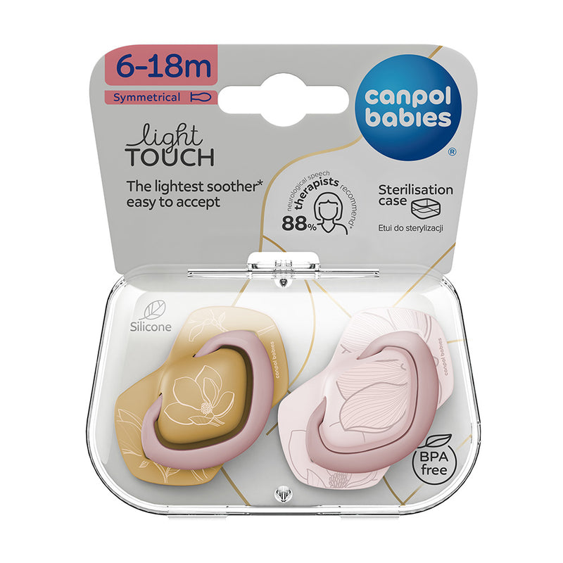 Canpol Babies Suzeta simetrica din silicon 6-18m Gold 2 Pcs 22/665_Pin