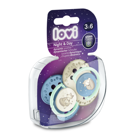 Suzeta Silicon Dynamic 3-6M 2 Pcs Night&Day Baiat - 22/914boy