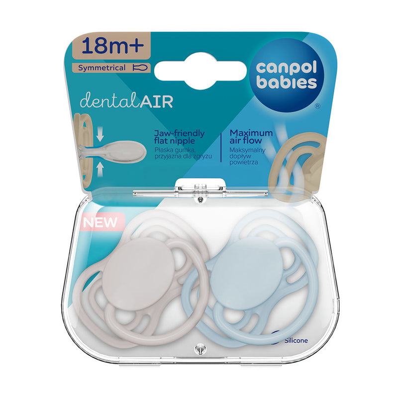 Suzeta simetrica din silicon +18m Dental Air Nude 2 Pcs 23/227_Blu