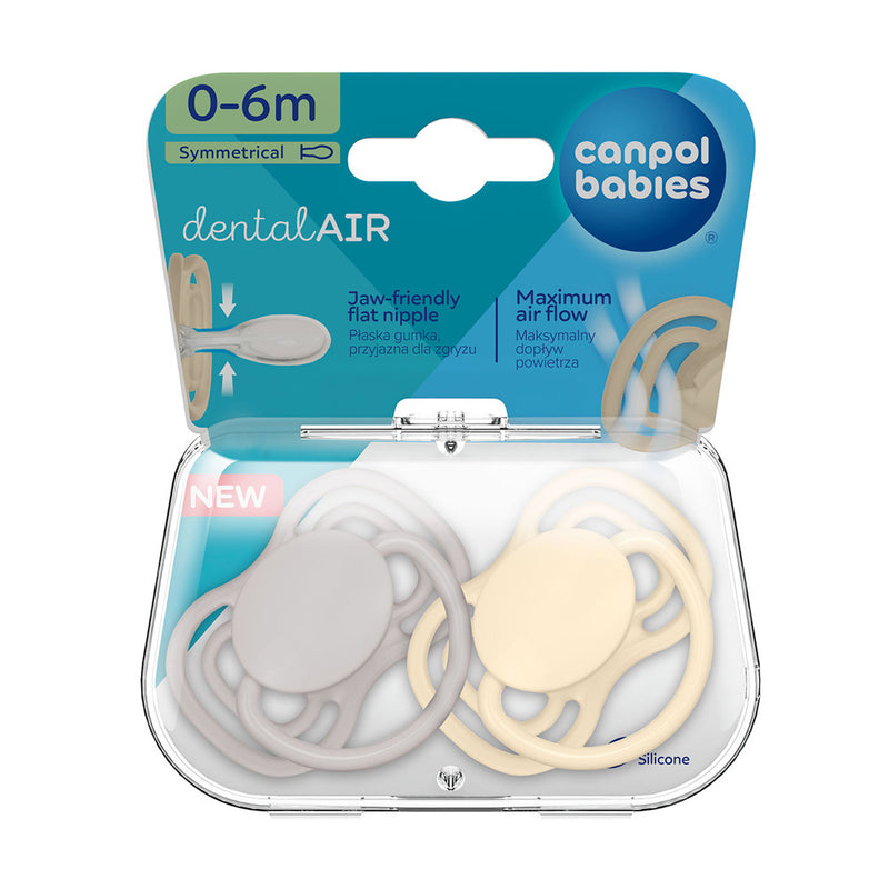Suzeta simetrica din silicon 0-6m Dental Air Nude 2 Pcs 23/228_Cre