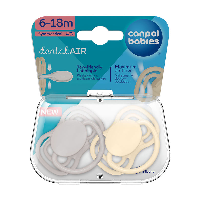 Suzeta simetrica din silicon 6-18m Dental Air Nude 2 Pcs 23/229_Cre