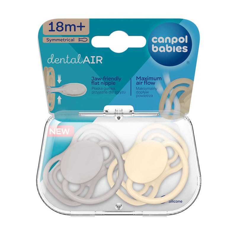 Suzeta simetrica din silicon +18m Dental Air Nude 2 Pcs 23/230_Cre