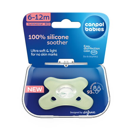 Canpol Babies Suzeta Simetrica 100% Silicon 6-12 luni, 1 buc 24/002_gre