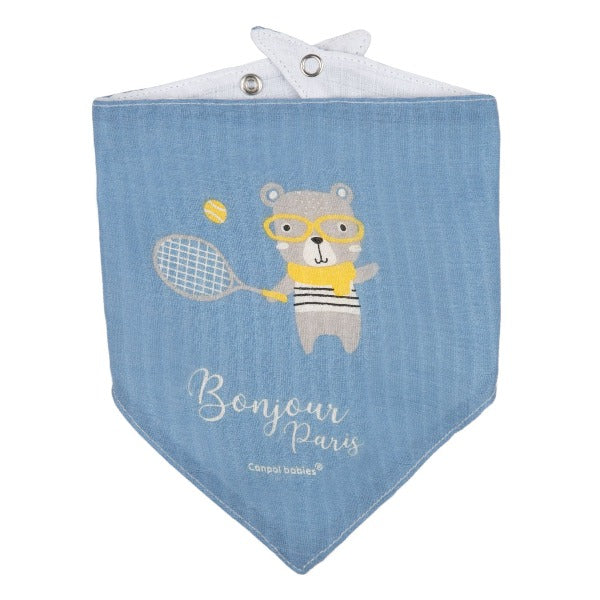 Canpol babies Prima bavetă a bebelușului din muselina BONJOUR PARIS, 2 buc 26/900_blu