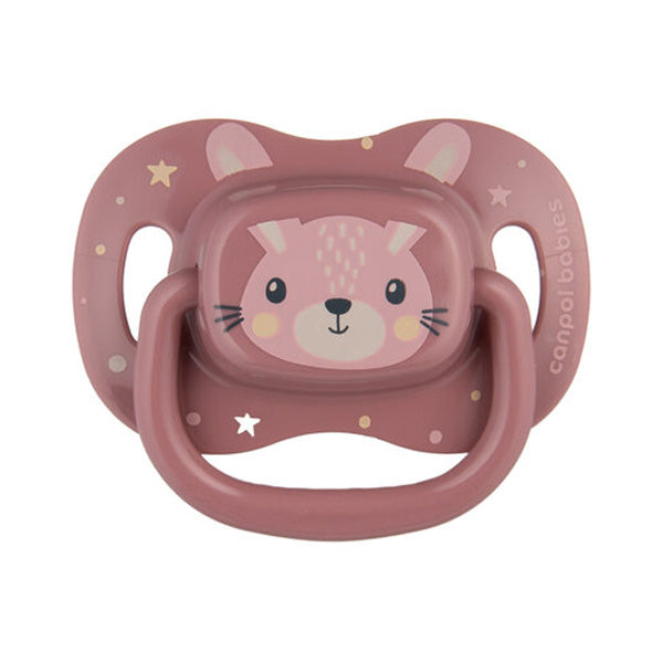 Canpol Babies Suzeta Simetrică Din Silicon 0-6 Luni 1 Buc, pink Cute Animals 34/924_pin
