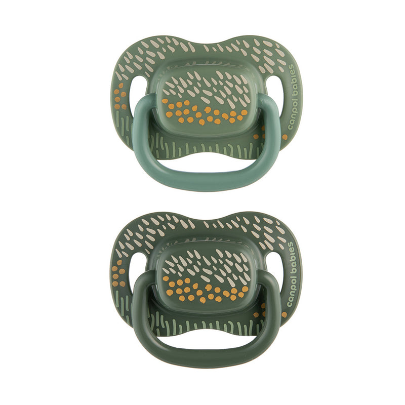 Canpol Babies Suzeta simetrica din silicon 0-6m Mountains 2 Pcs 34/930_Gre