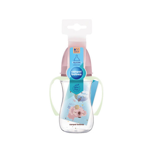 Canpol Babies Biberon Anticolic Gat Larg 240Ml Pp Easy Start Sleepy Koala cu manere fosforescente 35/237_pin