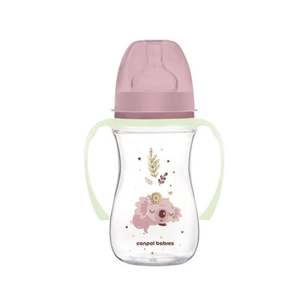 Canpol Babies Biberon Anticolic Gat Larg 240Ml Pp Easy Start Sleepy Koala cu manere fosforescente 35/237_pin
