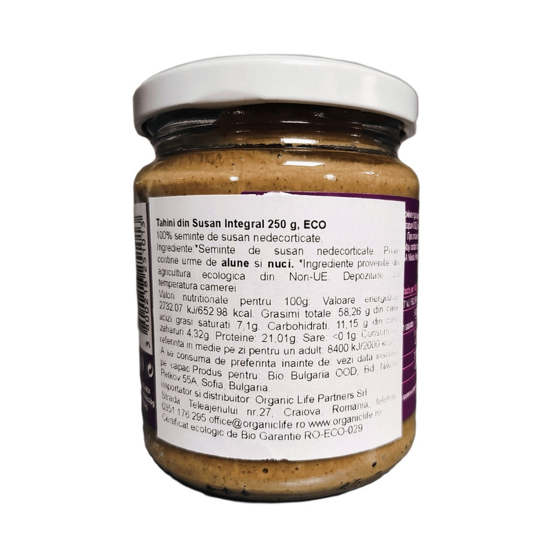 Tahini din susan integral 250 G, ECO
