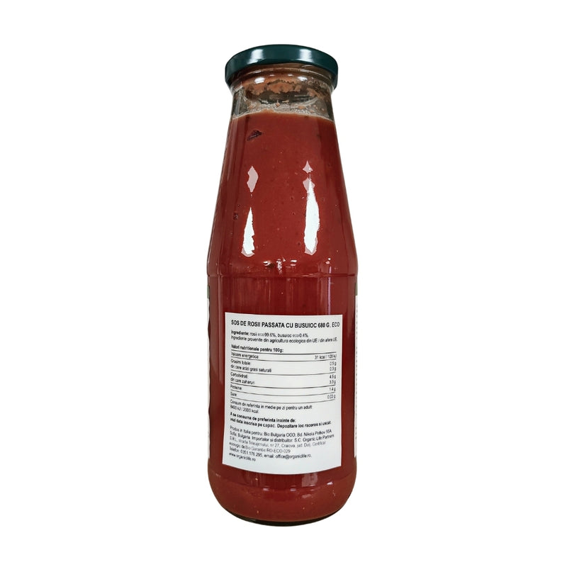 Sos de rosii passata Cu busuioc, fără gluten 680G, ECO