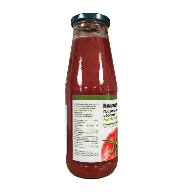Sos de rosii passata Cu busuioc, fără gluten 680G, ECO