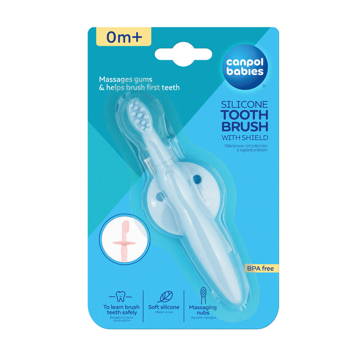 Canpol Babies Periuta de Dinti Din Silicon, Cu Protectie Pentru Gingii Si Primii Dinti 51/500_Blu
