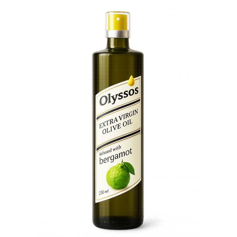 CRETAOIL Ulei de măsline extra virgin Olyssos cu aromă de bergamot 200ml, ECO sticlă spray