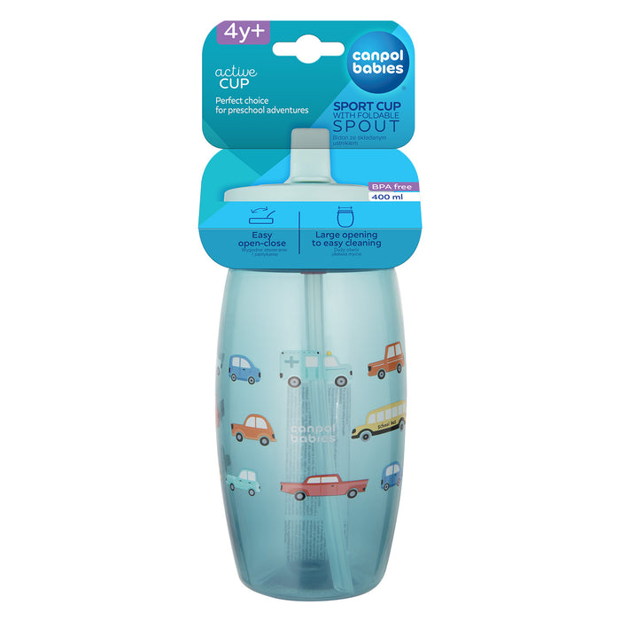 Cana cu Pai Pliabila, 400ML Masina 56/618_blu, Canpol babies