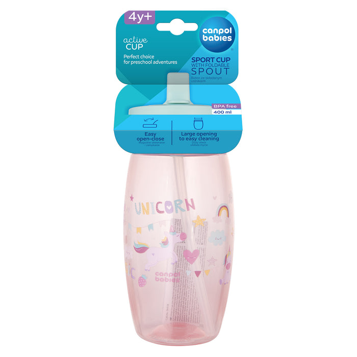 Cana cu Pai Pliabila, 400ML Unicorn 56/618_pin, Canpol babies