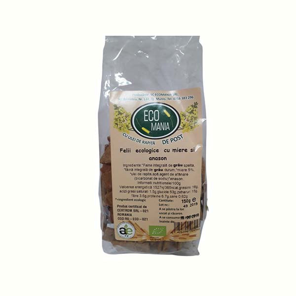 Ecomania Bio Felii Cu Miere Si Anason 150G