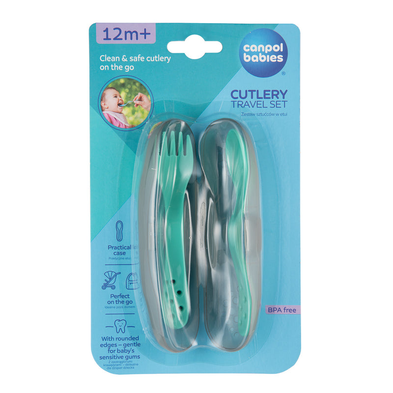 Canpol Babies Set de Calatorie Lingurita Si Furculita 74/019_tur