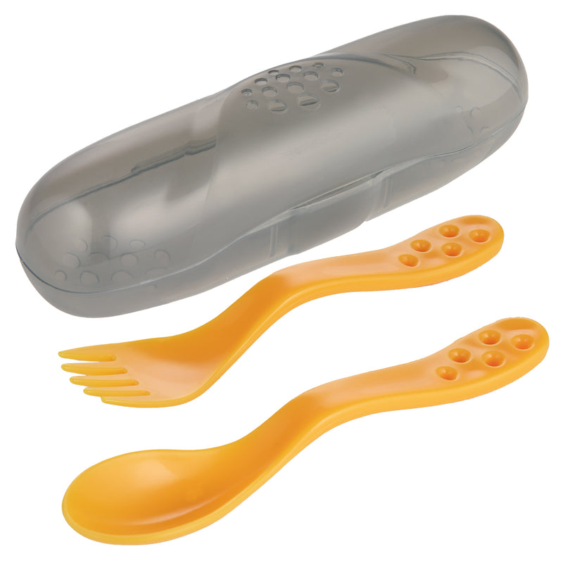 Canpol Babies Set de Calatorie Lingurita Si Furculita 74/019_yel