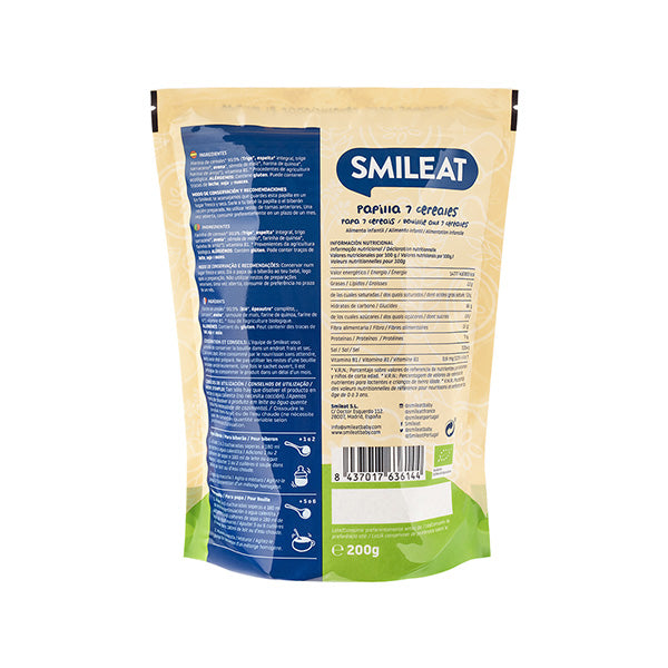 Smileat Cereale cu 7 Super Cereale 200g, +6 luni, Eco