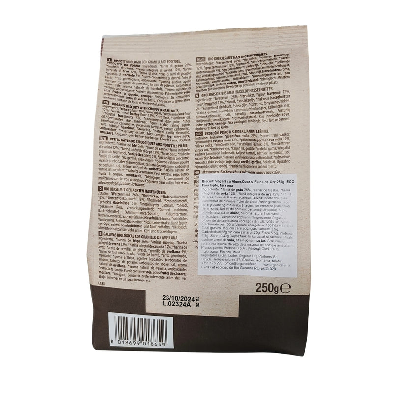 Probios Bio Biscuiti Vegani Cu Alune, Ovaz Si Faina de Orz 250G