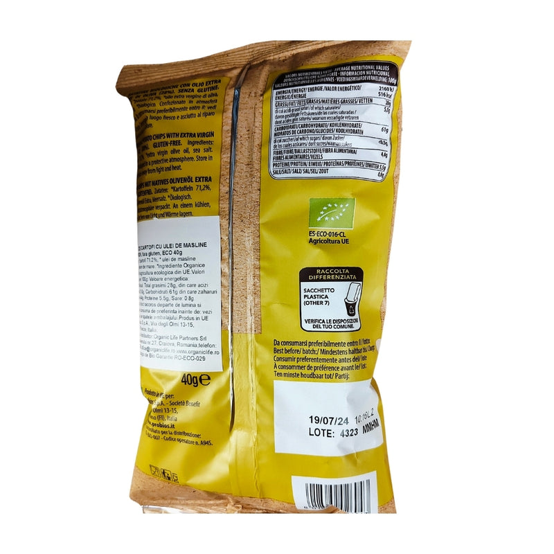 Probios Bio Chipsuri de Cartofi Cu Ulei de Masline Extravirgin, Eco, Fara gluten 40G
