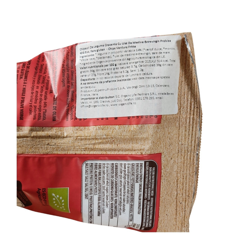 Probios Bio Chipsuri de Legume Cu Ulei de Masline Extravirgin, Eco, Fara gluten 40G