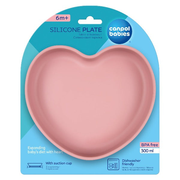 Canpol babies Farfurie din silicon cu ventuză HEART 80/309_pin