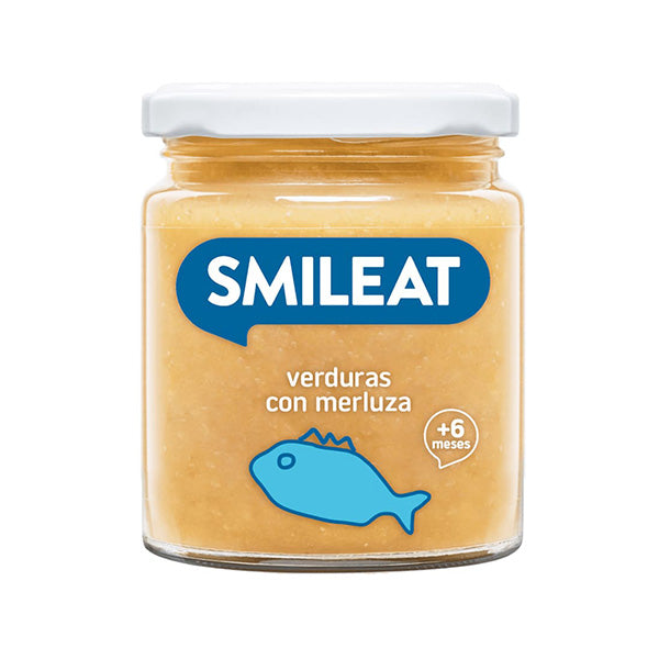 Smileat Piure de legume cu merluciu si ulei masline 230g, +6 luni, Eco