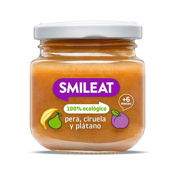 Smileat Piure din pere, prune si banane 130g, +6 luni, Eco