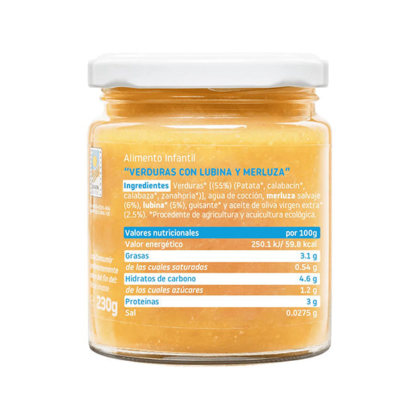 Smileat Piure de legume cu merluciu, biban si ulei masline 230g, +6 luni, Eco