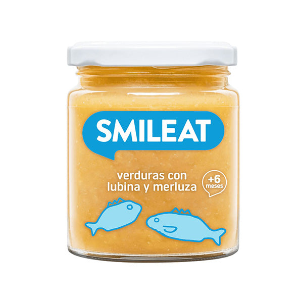 Smileat Piure de legume cu merluciu, biban si ulei masline 230g, +6 luni, Eco