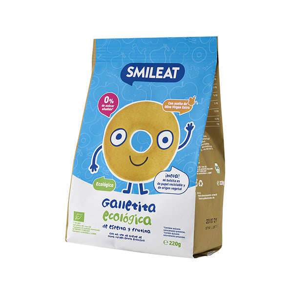 Smileat Biscuiti cerculete din grau spelta si mar, +10 luni, 220g Eco