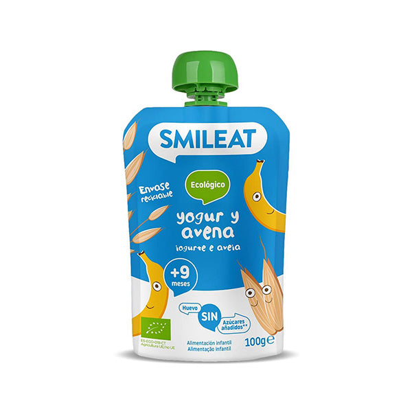 Smileat Gustare piure din banane, iaurt si ovaz 100g, +9 luni, Eco