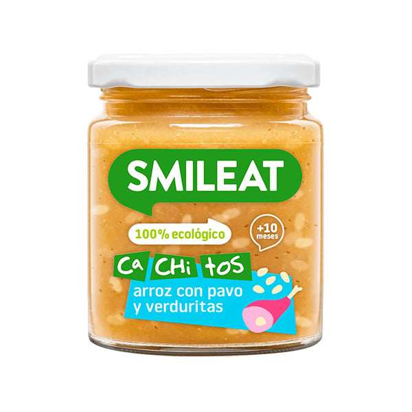 Smileat Mancare din orez, curcan si legume 230g, +10 luni, Eco