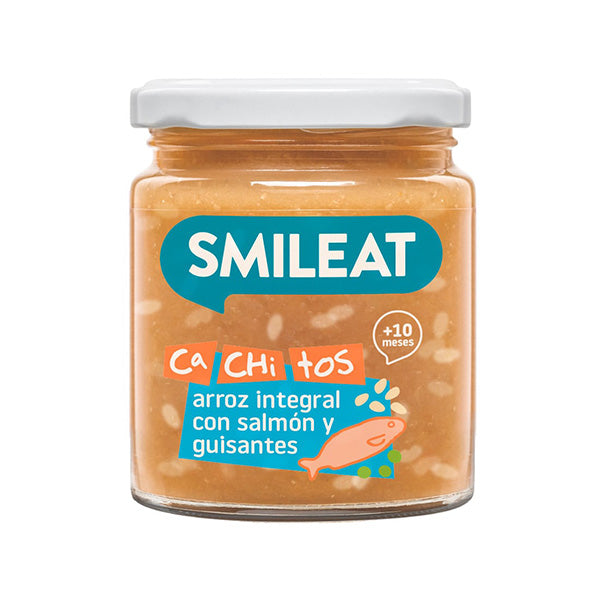 Smileat Mancare din somon, mazare si orez integral 230g, +10 luni, Eco