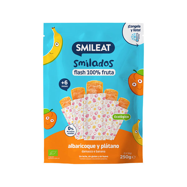 Smileat Inghetata de caise si banane 250g, +6 luni, Eco