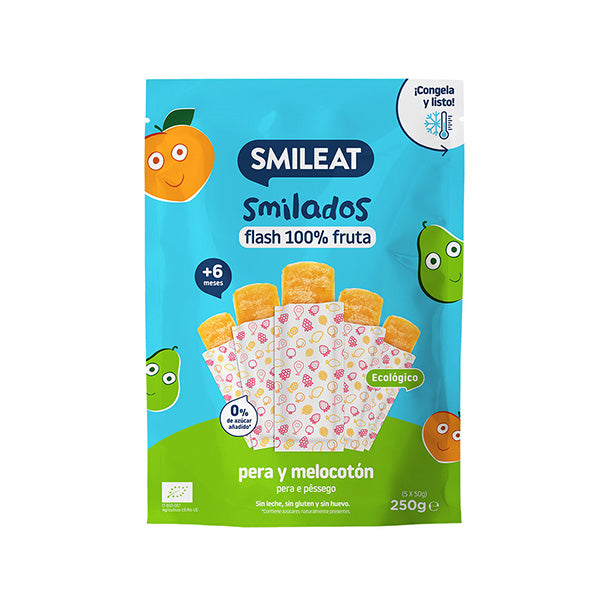 Smileat Inghetata de piersici si pere 250g, +6 luni, Eco