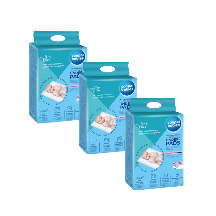 Aleze pt. schimbat scutece unica folosinta 60x60 cm, 3 pachete X 10buc  (30 buc)