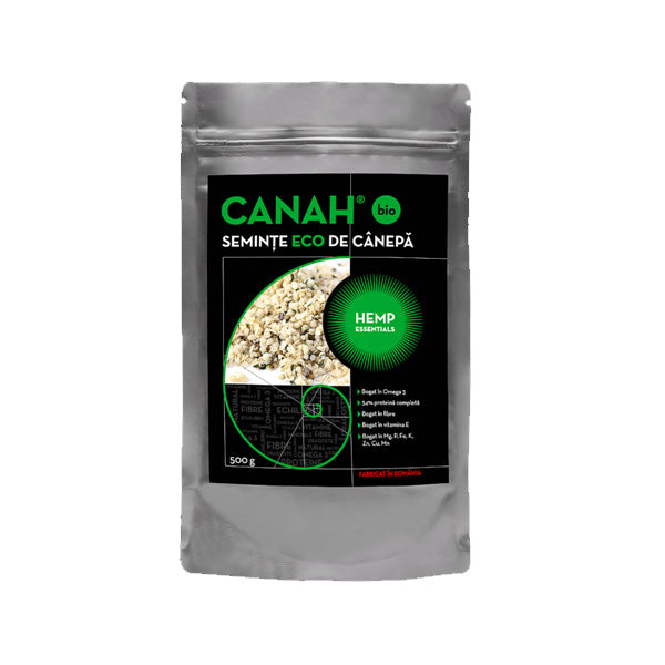 Canah Hemp Essentials Seminte Eco Decorticate De Canepa 500 G, Eco