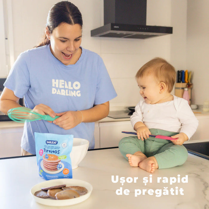 Smileat Cereale cu ovaz integral si afine pentru clatite 125 g +8 luni Eco