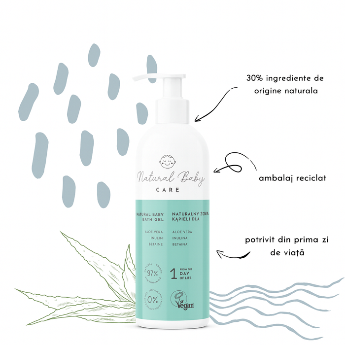 Gel de dus natural pentru bebelusi, 200 ml