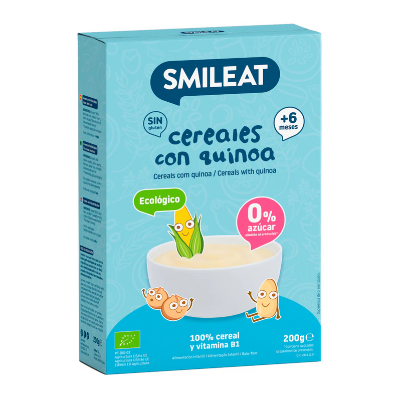 Smileat Cereale fara gluten cu quinoa 200g, +6 luni, Eco