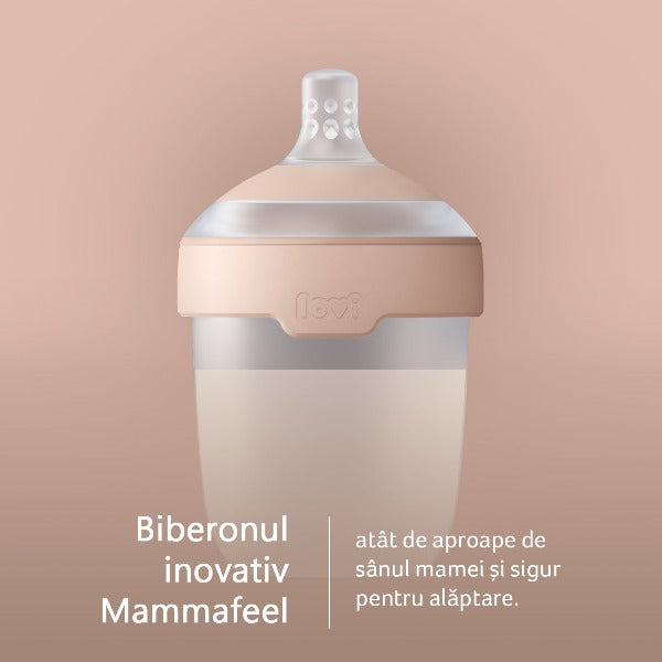 Biberon Mammafeel cu tetina anti-colic 250 ml 21/596, LOVI