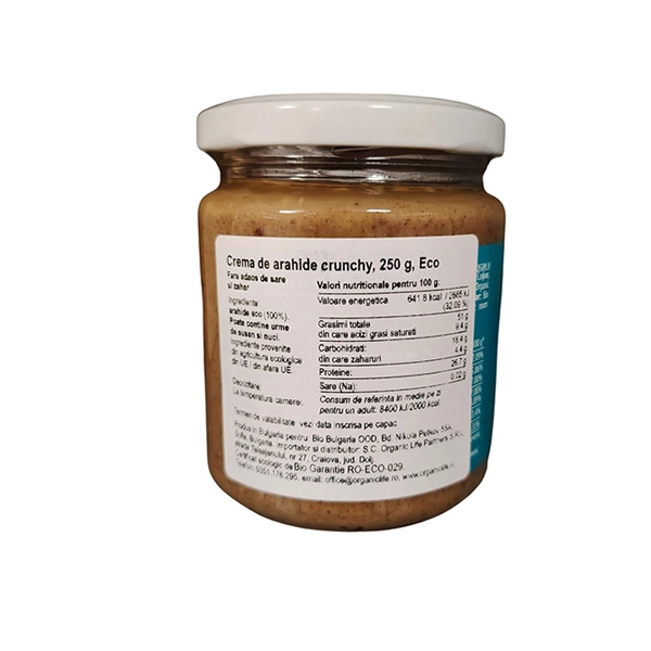 Cremă de arahide crunchy 250 G, ECO